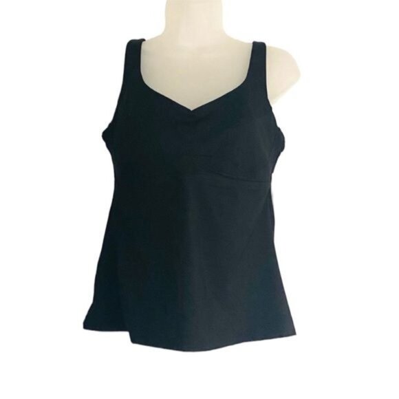 Athleta Bondi Bra Cup Tankini Swim Tank Black UPF 50+ Beach Vacation 36 B/C - Picture 4 of 11